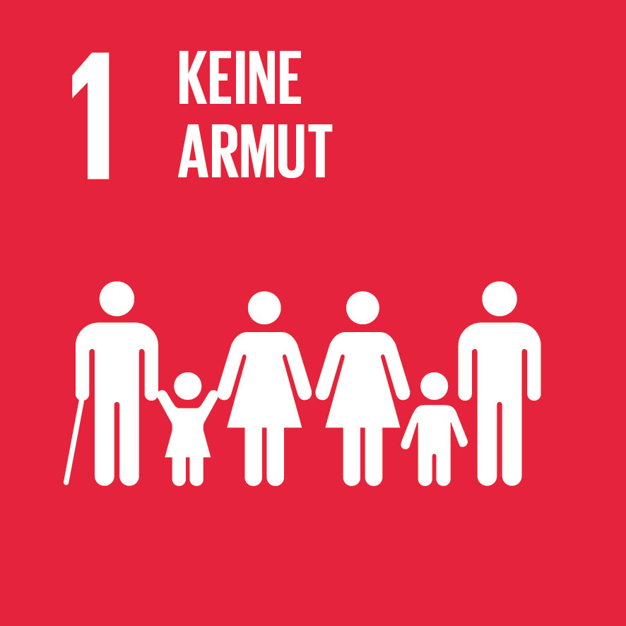 Pictogramm für das Sustainable Development Goal (SDG) 1: Keine Armut