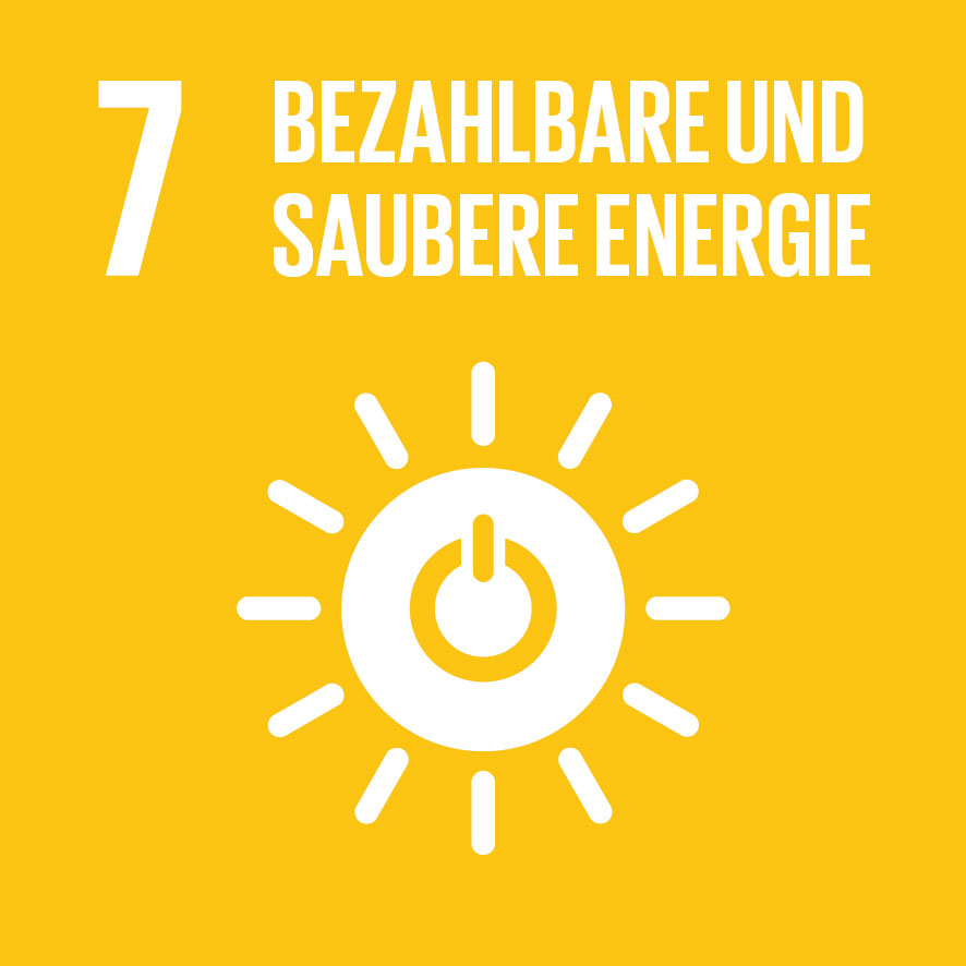 Pictogramm für das Sustainable Development Goal (SDG) 7: Bezahlbare und saubere Energie