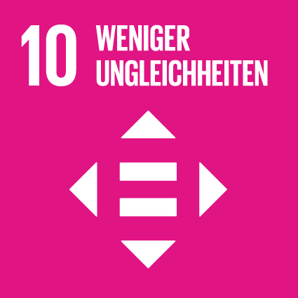 Pictogramm für das Sustainable Development Goal (SDG) 10: Weniger Ungleichheiten